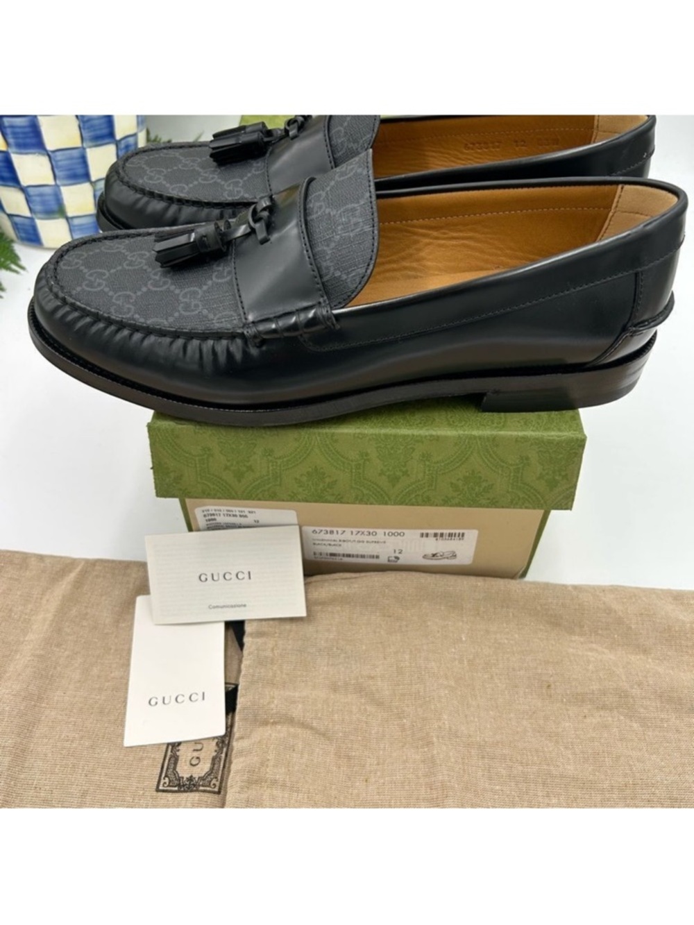 Men’s Gucci GG supreme tassel loafer size 12 made in Italy - Picture 4 of 9